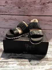 NEW SOREL BLACK ROAMING TWO STRAP SLIDE SANDAL SIZE 10.5