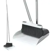 Stand Up Dustpan and Broom Set 50” Long Handle Broom with Dust Pan, 20&#17