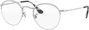 Ray-Ban RX3947V Round Metal Eyeglass Frames Non Polarized Prescription Eyewear, Silver/Demo Lens, 51 mm