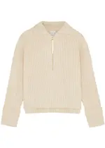 Varley Amelia Half-zip Knitted Jumper, Jumpers, Beige, Medium - M (UK12 / M) M (UK12 / M)