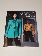 Vogue 1769 Sizes 16-24 Blouse Shirt Sewing Pattern Loose Fitting Scarf Ruffle