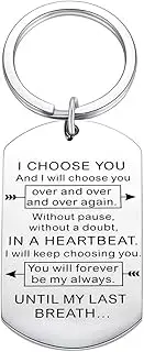[YALLNASL] Anniversary Birthday Gift Keychains for Couple I Choose You Keychain for Boyfriend Wife from Girlfriend Husband Christmas Relationship Gifts for Him Her Fiance Couples