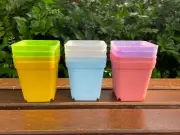 5/12x Candy Color Small Square Pots Plastic Succulent Flower Planter 6.7/7/9.5cm