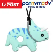 Children Jewellery Blue Dinosaur Sensory Chew Necklace Teething Autism Biting
