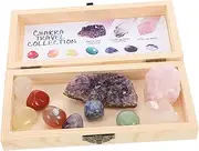 FOMIYES 1 Set Natural Crystal Specimen Polished Stones Rough Crystals Decorative Box for Geology Classrooms Unique Home Decor and Field Testing Labs