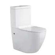ACA Bathroom White Ceramic Rimless Back to Wall Soft Close Toilet Suite Dual Flush