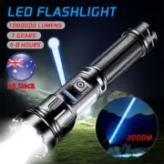 1000000 Lumen Military LED Torch COB Flashlight Rechargeable Work Light