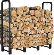 Firewood Rack Stand Wood Fire Rack, Suitable for Outdoor Patio Fireplaces, Stoves, Fire Pits, Fireplace Wood Storage, Metal Stand Bracket Holder, Wood Log Storage Stacker