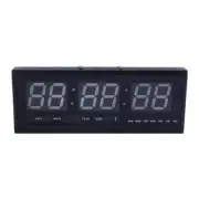Jumbo LED Digital Alarm Clock Calendar Temperature Wall Mount Red Display