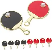 GAROZATION 10pcs Mini Table Tennis Racket Charms Alloy Sports Pendant for DIY Jewelry Making Keychain Bag Accessories Dangle Charms for Creative Crafts and Personalization