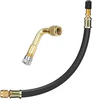 Mellbree Tire Valve Extensions, 8.25 Inch Flexible Schrader Tire Valve Stem Extension with 90 Degree Schrader Tire Valve Stem Extension Adaptor Compatible for Harleys, RV, Bicycles, Motorcycles（2pcs）