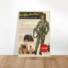 Vintage Coca-Cola Military Framed Poster - 1940s Wartime Advertisement