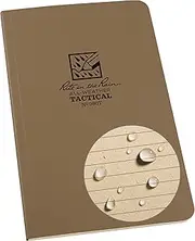 Rite in the Rain Weatherproof Tan Tactical Field Notebook, 4.625" x 7" Soft Cover Notepad, Universal Page Pattern, Reference Pages (No. 980T)