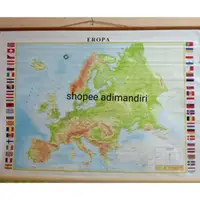 在飛比找蝦皮購物優惠-織物膠合板框架的歐洲大陸地圖