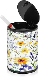 Ashtrays For Cigarettes Outdoors Cute Spring Colorful Florals White Outside Cigarette Butt Container Ash Tray W Lid Car Cup Holder Travel Home Office