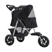 i.Pet Pet Stroller Dog Pram Large Cat Carrier Travel Pushchair Foldable 4 Wheels Model 1-Black