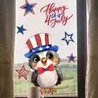 Patriotic Wall Stickers for 4th of July Owl Design for Home Decoration