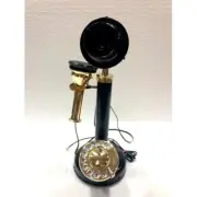 Vintage Antique Look Brass Candlestick Telephone