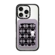 Snappy MagSafe Wallet Snappy™ BioVeg Wallet MagSafe Compatible SKULL IN THE CROWD WALLET - HALLOWEEN SPOOKY SKELETON BLACK & WHITE SCARY PATTERN By Ebi Emporium