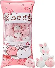 Cute Plush Pillow Soft Throw Pillow Bunny Pillow Kawaii Pillow Cute Bag of Cherry Blossom Plush Toy Removable Stuffed Animal Toys Creative Gifts for Teens Girls Kids Room Decor, Pink