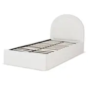 Antoni Single Sized Bed Frame - Ivory White Boucle with Storage