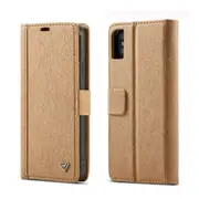 For Iphone Xs Max Kraft Paper Tpu + Pc Horizontal Flip Protective Case With Holder and Card Slots and Wallet(Brown)