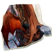 Coppervein Fantasy Creature Ocean Rocks Dragon Throw Blanket