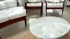 24" Selenite Gemstone Round table Top Living Room Corner Side Table Interior Dec
