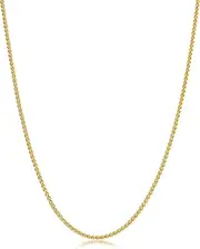 [Kooljewelry] 14k Yellow Gold Filled or White Gold Filled Round Wheat Chain Pendant Necklace (0.8 mm, 1.2 mm, 1.5 mm or 2.5 mm)