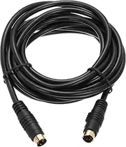 uxcell S Video Cable 10ft, Mini DIN 4 Pin S-Video Cable Male to Male Gold Plated Connector Transfer for TV Receiver Monitor S-VHS VCR DVD