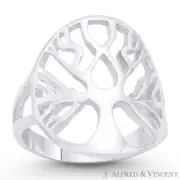 Tree-of-Life Knowledge Etz Chaim Solid .925 Sterling Silver Religious Charm Ring