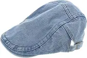 [VERDANVERSE] Denim Newsboy Berets Hat Unisex Beanies Cap for Men Women Vintage Flat Cap Denim Bucket Hat Headwear Retro Beret