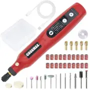 Cordless Rotary Tool Kit, 3.7V Mini Grinder with 5 Variable Speed, Front LED ...
