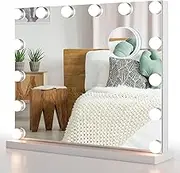 Costway Hollywood Vanity Mirror with Lights, LED Lighted Makeup Mirror with 3 Color Lighting Modes Detachable 5X Magnification Mirror, Touch Control, Modern Tabletop Vanity Mirror