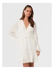[Forever New] Elsa Trim High Low Mini Dress in White