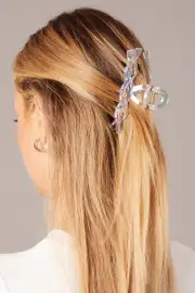 Metallic 2 Pack Iridescent Claw Clips - Size ONE, Women's Hair Accessory