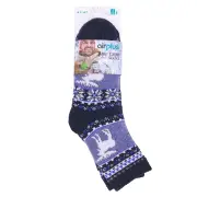 AirPlus Aloe Cabin Moisturizing Socks - Blue Deer Pattern - Size 41-47