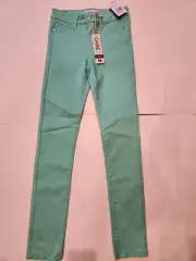 NWT Celebrity Pink Girls Skinny Jeans Lucite Green Size 10