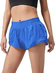[HXUNJW] Athletic Shorts for Women,Mesh Lined 2.5"/4" Running Shorts,Quick Dry Active Workout Shorts with Zip Pocket