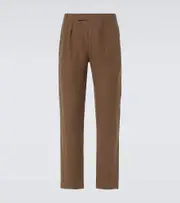 [Ralph Lauren Purple Label] Ralph Lauren Purple Label Silk and linen straight pants UK 30 brown
