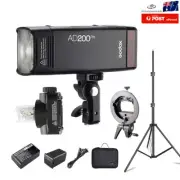 Godox AD200Pro 2.4G TTL Flash Strobe with Battery, S-type Bracket Light Stand