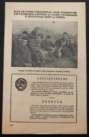 Original USSR WW2 Surrender Leaflet Dropped on Italian Troops Be Prisoner