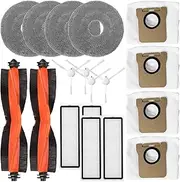 Replacement Kit Accessories Compatible with Xiaomi Robot Vacuum,X10 Plus X10+,X20 Plus X20+ Parts 2 Main Brush 4 Side Brush 4 Dust Bag 4 HEPA Filter 4 Mop Cloth