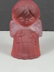 Mosser Cloudy Pink Glass Singing Choir Angel Girl Figurine 4.5" ~ S17