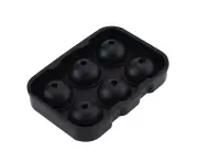 Silicone Round Ball Maker Ice Cube Tray 6 Cavities Chocolate Candy Mold Kitchen Tools Black
