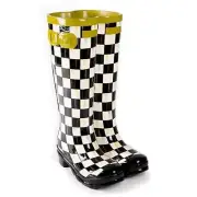 MacKENZIE CHILDS COURTLY CHECK WELLIES PLANTER BNIB