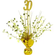 30th Birthday Gold Star Foil Spray Centrepiece