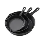 Non Stick Frying Pan Cast Iron 3PCS Kitchen Cookware Set Durable Easy Clea ET-BK