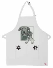 Irish Wolfhound Two Pocket Bib Apron by Mary Badenhop