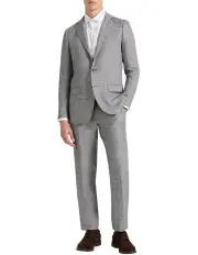 [Marcs] Burton Tailored Linen Pant in Grey Melange